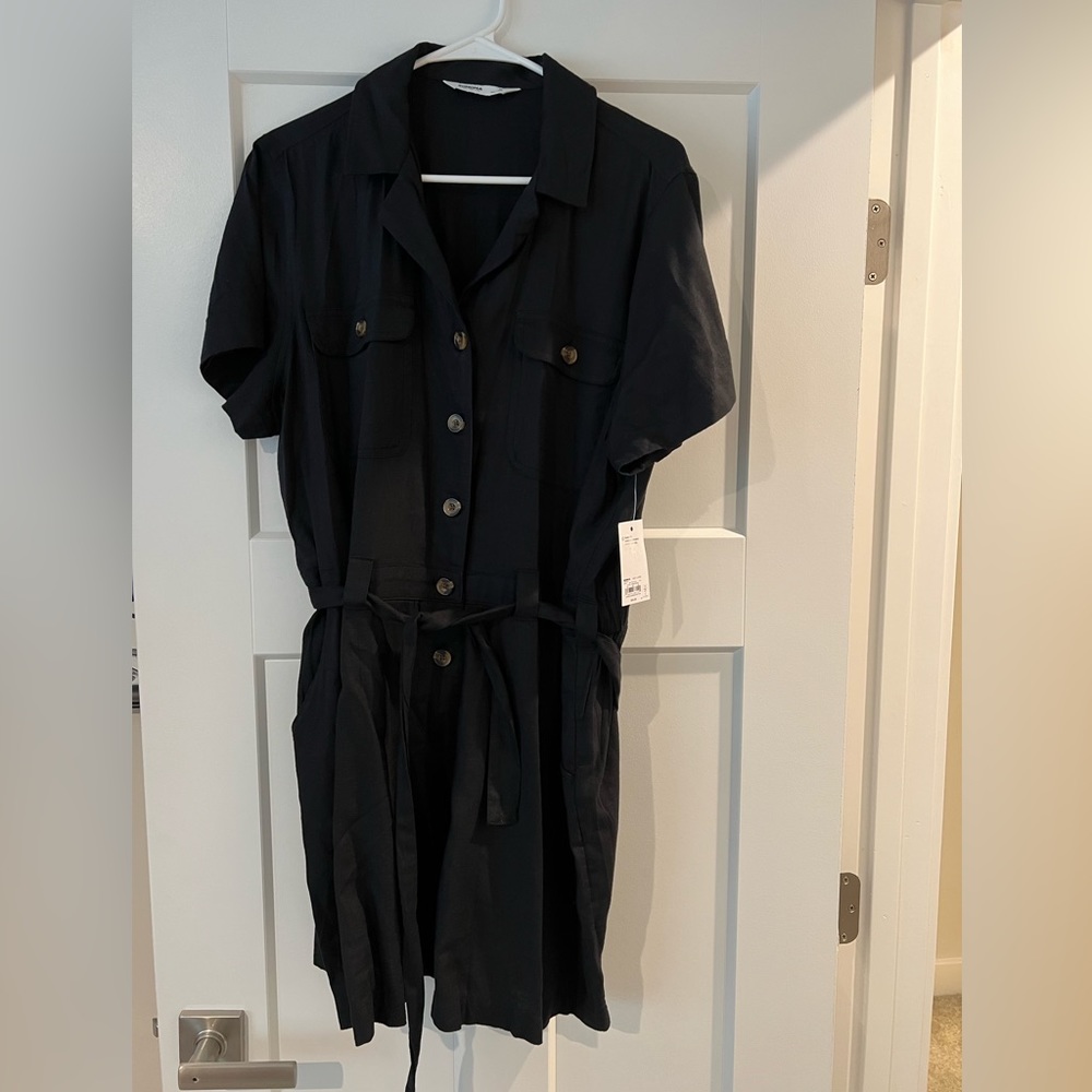 Black romper with belt new with tags